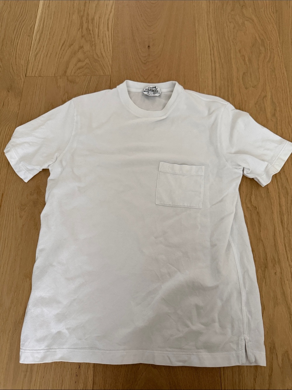 Hermes White Short-Sleeve Pocket Tee